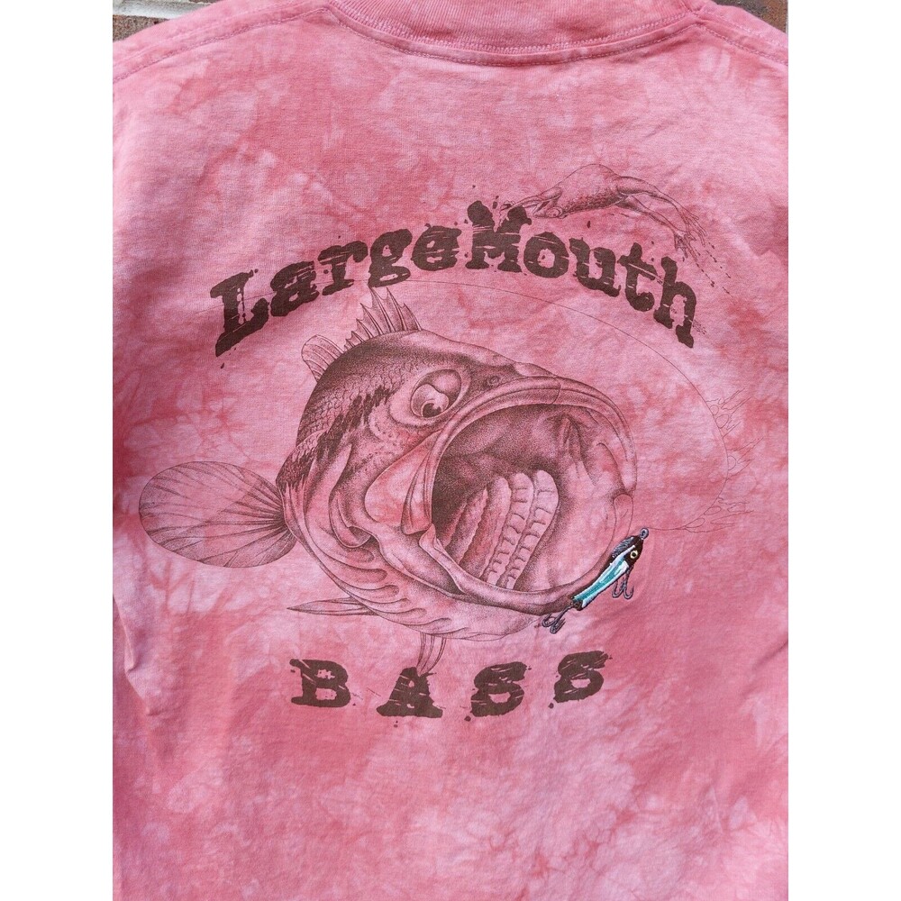 Vintage Large Mouth Bass Fishing T Shirt Size Large Embroidered Made In USA - Picture 2 of 6